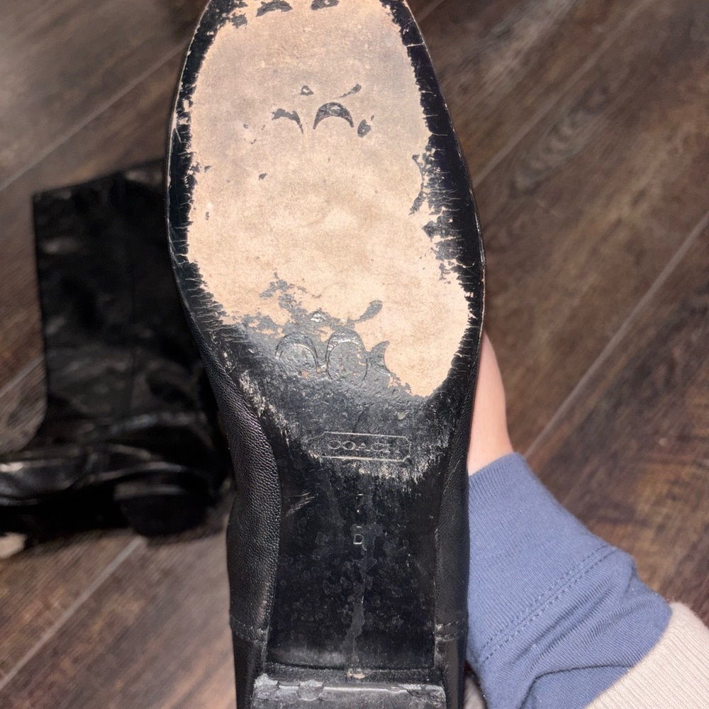Coach Black Leather Mid-Calf Boots in size 7 - Picture 6 of 11